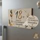 Segnaposto legno palloncini 18 anni ragazzo bomboniera