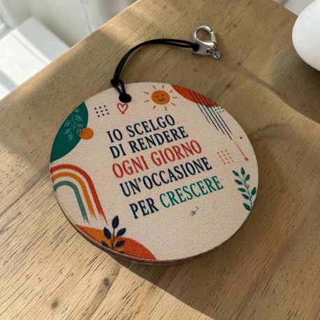 Portachiavi tondo personalizzabile con decorazioni idea regalo