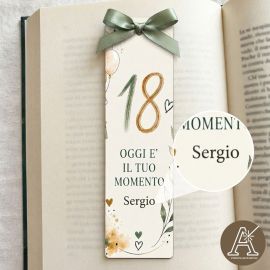 Segnalibro legno ragazzo diciottesimo bomboniera 18 anni