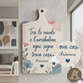 Tagliere rettangolare legno fiori bomboniera matrimonio anniversario