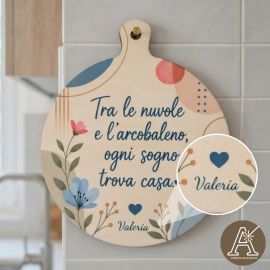 TAGLIERE TONDO PERSONALIZZABILE DECORO FLOREALE BOMBONIERA MATRIMONIO COMPLEANNO