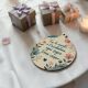 TAGLIERE TONDO PERSONALIZZABILE DECORO FLOREALE BOMBONIERA MATRIMONIO COMPLEANNO