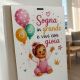 Quadretto appendino bimba personalizzabile in legno bomboniera battesimo