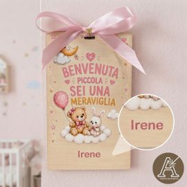 QUADRETTO APPENDINO NASCITA BIMBA PERSONALIZZATO BOMBONIERE EVENTO