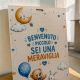 Quadretto nascita orsetto coniglietto nuvola legno bomboniera battesimo - Bomboniere battesimo bimbo