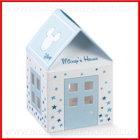 SCATOLE TOPOLINO A FORMA DI CASETTA IDEE BATTESIMO DISNEY