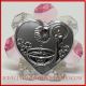 CUORE ARGENTO E PLACCA SACRA IN CRISTALLO ROSA BATTESIMO BIMBA ONLINE