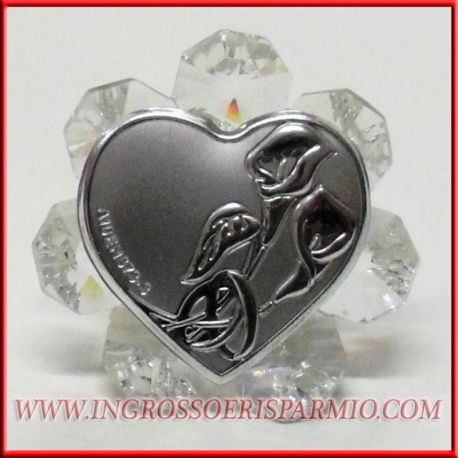 CUORE ARGENTO E PLACCA IN CRISTALLO CALLE SWAROVSKI ECONOMICHE ONLINE