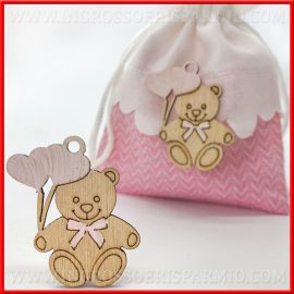 ORSACCHIOTTI IN LEGNO PER DECORAZIONI CONFETTATA NASCITA BIMBA