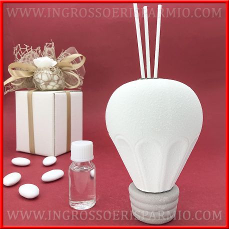 PROFUMATORE AMBIENTE MONGOLFIERA PORCELLANA BIANCA ORIGINALI