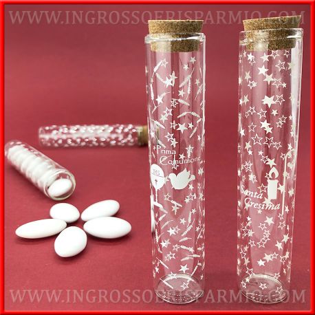 PORTACONFETTI VETRO COMUNIONE E CRESIMA PROVETTE VENDITA ONLINE