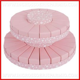 TORTE BOMBONIERE POIS ROSA NASCITA BATTESIMO STOCK FEMMINUCCIA BIMBA