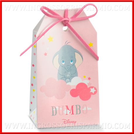 PORTACONFETTI NASCITA BAMBINA SACCHETTO DUMBO ELEFANTE DISNEY ECONOMICO INGROSSO