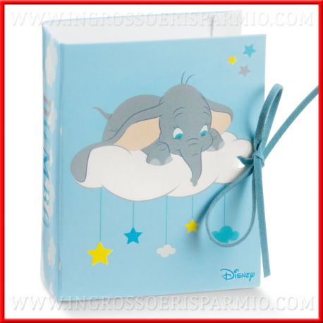 SCATOLINE PORTACONFETTI LIBRO AZZURRO DISNEY DUMBO INGROSSO RICORDINO