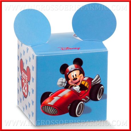 SCATOLINE BOMBONIERE TOPOLINO CON AUTO DA CORSA COMPLEANNO PORTACONFETTI ECONOMICI