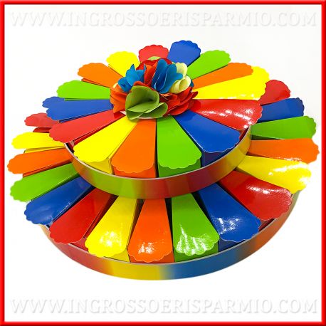 TORTA PER BOMBONIERE MULTICOLOR ECONOMICHE ONLINE COMPLEANNO FESTA 