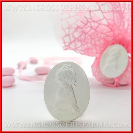 GESSETTI PRIMA COMUNIONE BIMBA IN PREGHIERA ACCESSORI CONFEZIONE FEMMINUCCIA OFFERTA STOCK INGROSSO