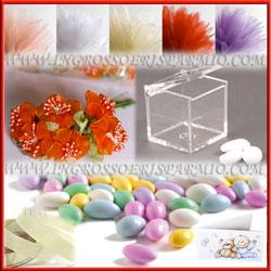 confetti e accessori per confezionare bomboniere fai da te